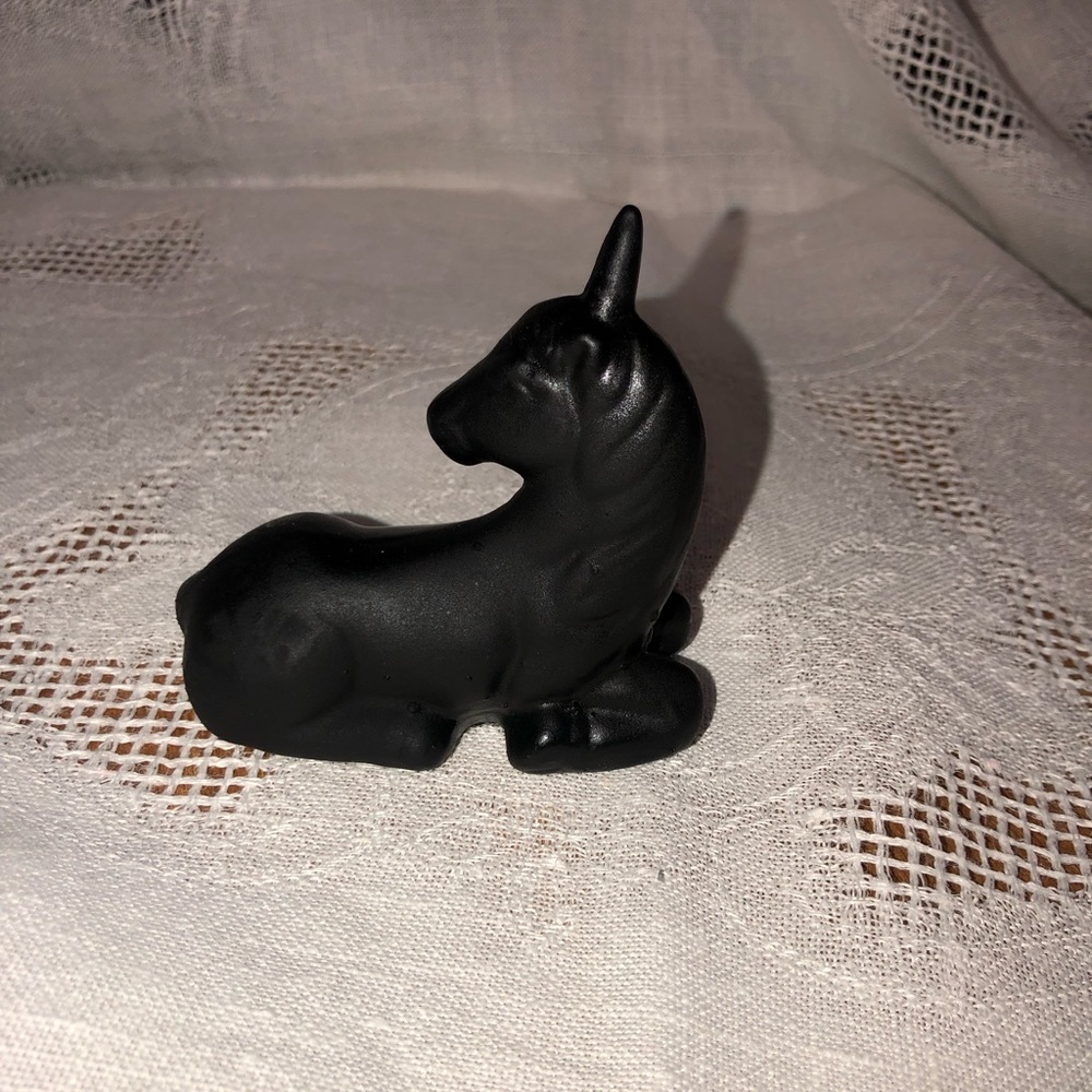 Black Unicorn Figurine 4” in Matte Black